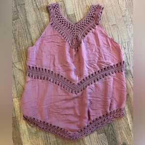 Swim coverup with crochet details